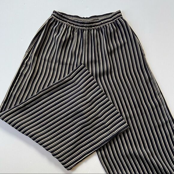 Express High Waist  Sheer Wide Leg Striped Crop - Picture 1 of 6